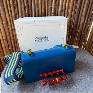 ALEXANDER MCQUEEN The Knuckle Satchel In Celestial Blue - like new